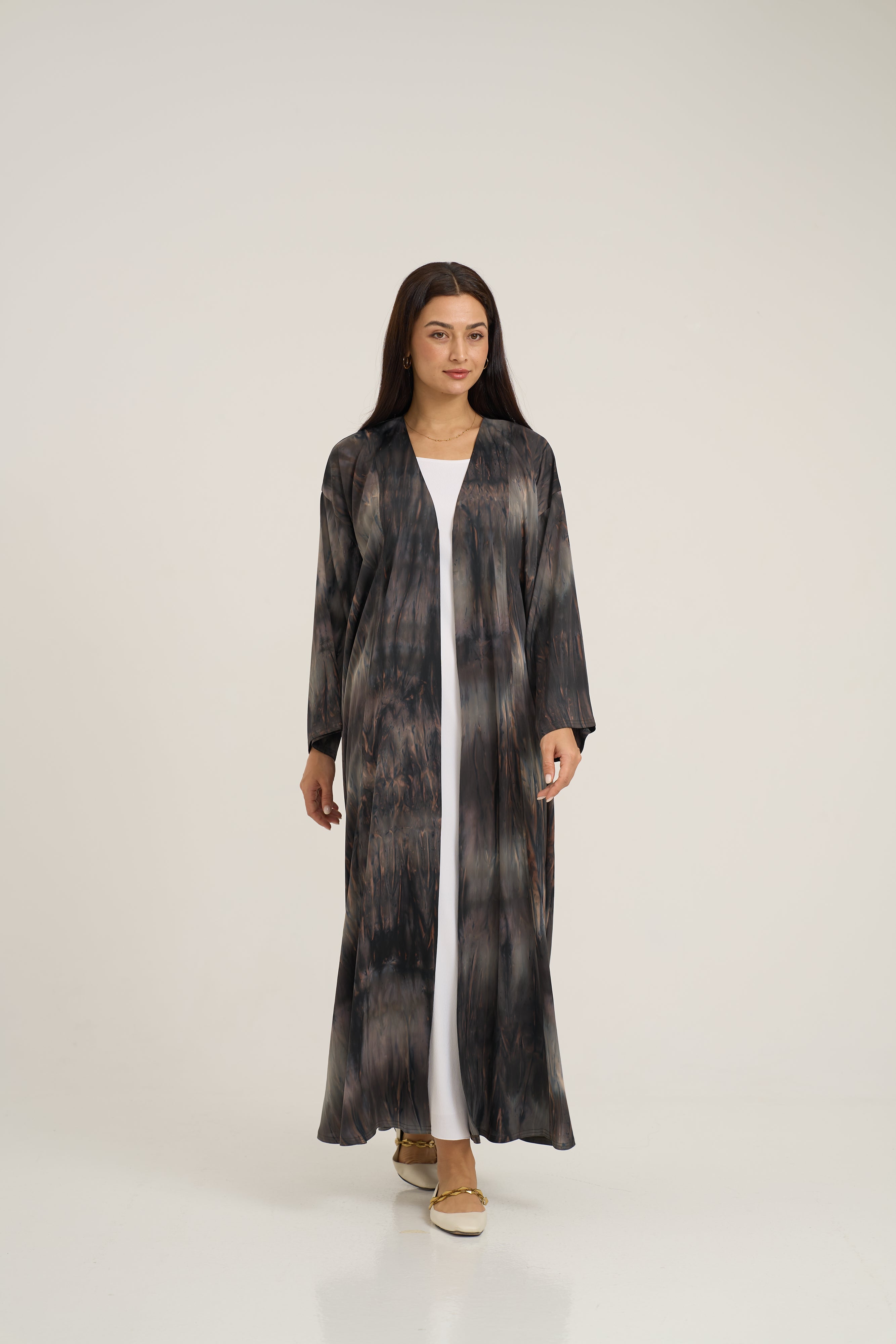 Printed Light Crepe Abaya